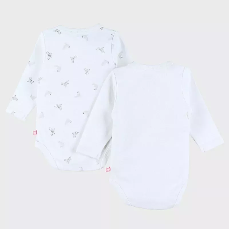 Lot de 2 bodies bébé manches longues jersey - phoques - Noukie's