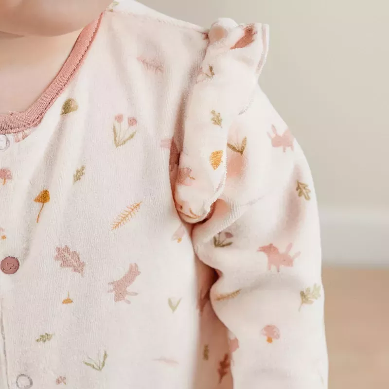 Pyjama bébé velours - volants automne - Noukie's