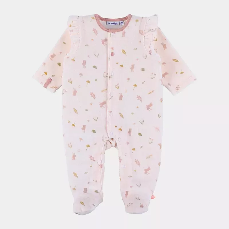 Pyjama bébé velours - volants automne - Noukie's