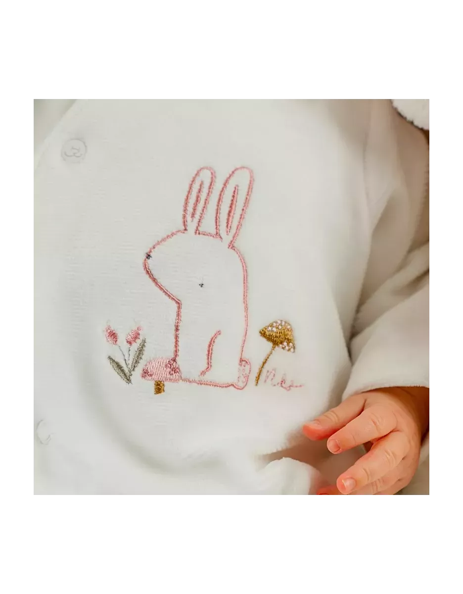Pyjama bébé velours - lapin blanc - Noukie's