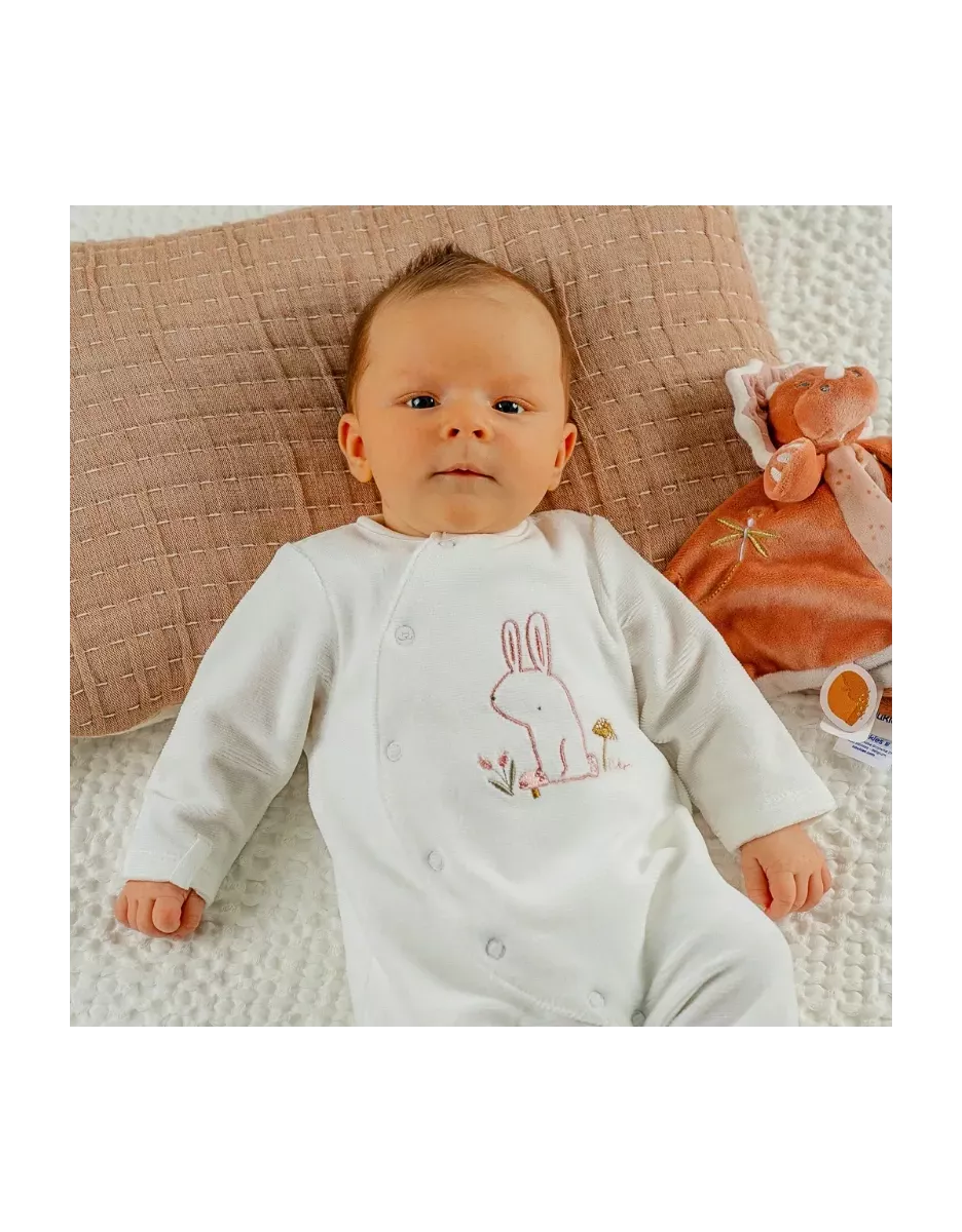 Pyjama bébé velours - lapin blanc - Noukie's