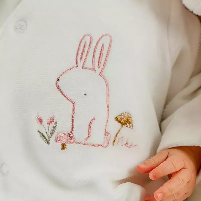 Pyjama bébé velours - lapin blanc - Noukie's