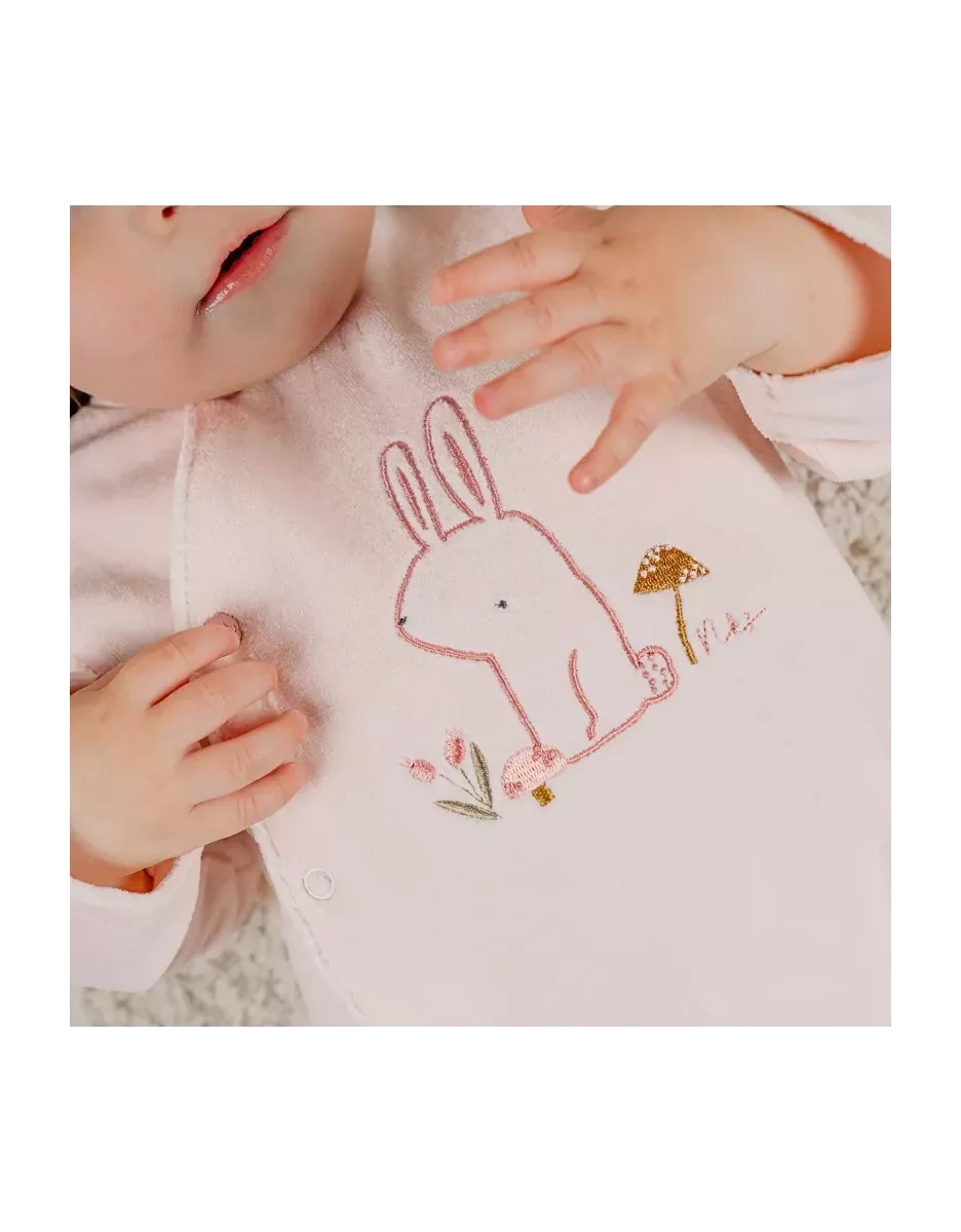 Pyjama bébé velours - lapin rose - Noukie's
