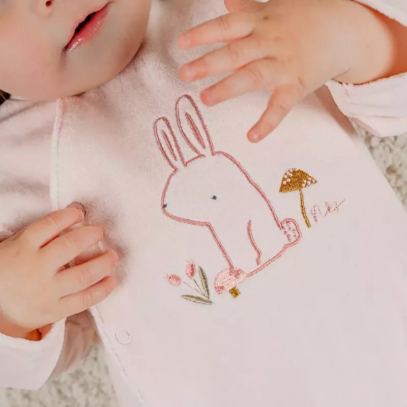Pyjama bébé velours - lapin rose - Noukie's