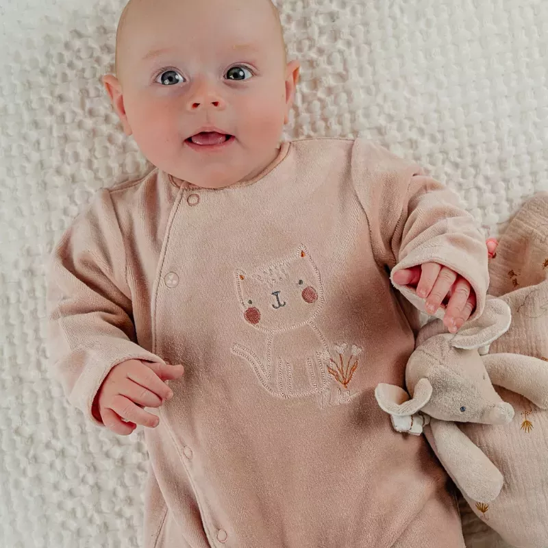 Pyjama bébé velours - chat - Noukie's