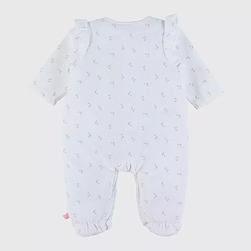 Pyjama bébé velours - volants petites fleurs - Noukie's