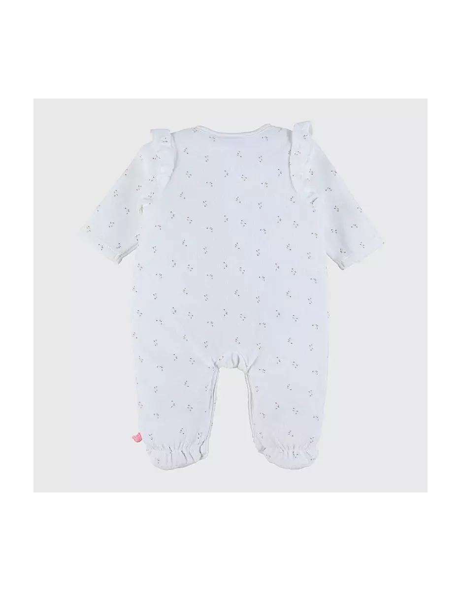 Pyjama bébé velours - volants petites fleurs - Noukie's
