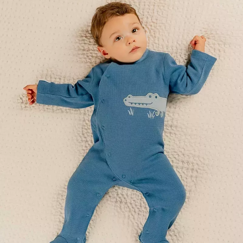 Pyjama bébé jersey gaufré - crocodile - Noukie's