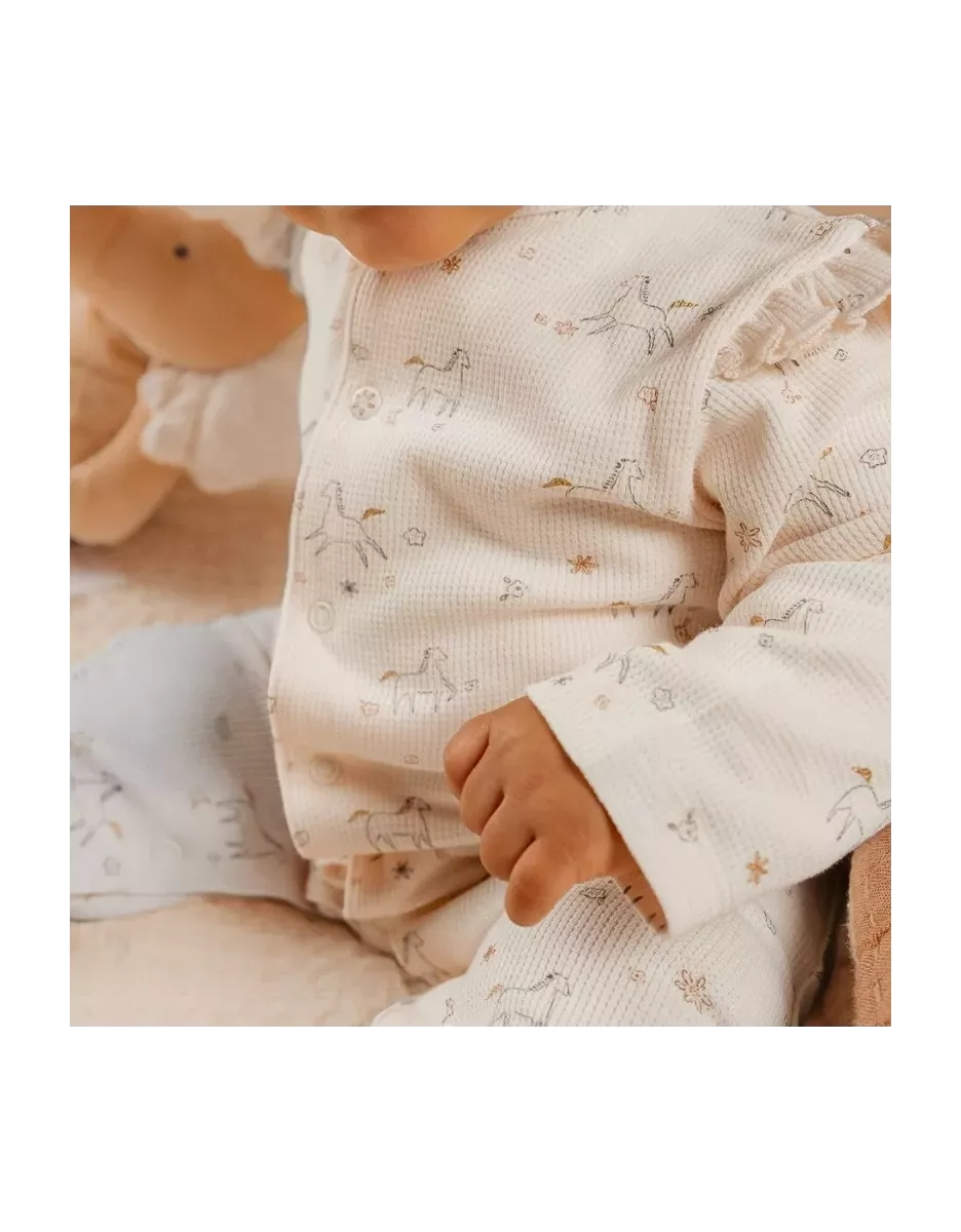 Pyjama bébé jersey gaufré - volants poneys - Noukie's