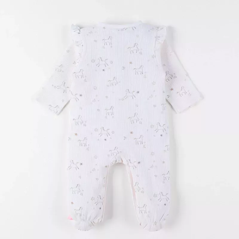 Pyjama bébé jersey gaufré - volants poneys - Noukie's