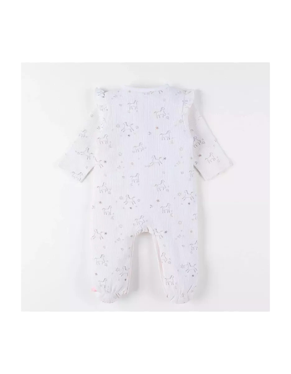Pyjama bébé jersey gaufré - volants poneys - Noukie's
