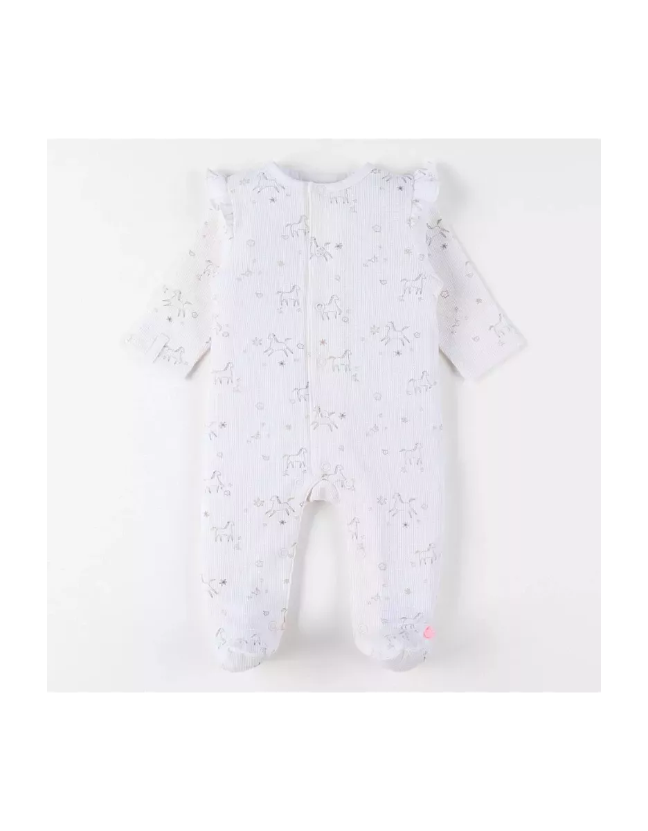 Pyjama bébé jersey gaufré - volants poneys - Noukie's