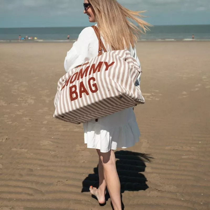 Mommy Bag - Rayures Nude Terracotta - Childhome