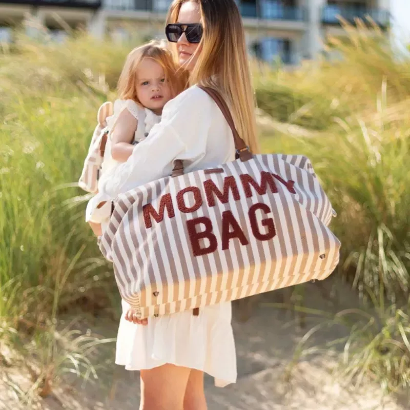 Mommy Bag - Rayures Nude Terracotta - Childhome