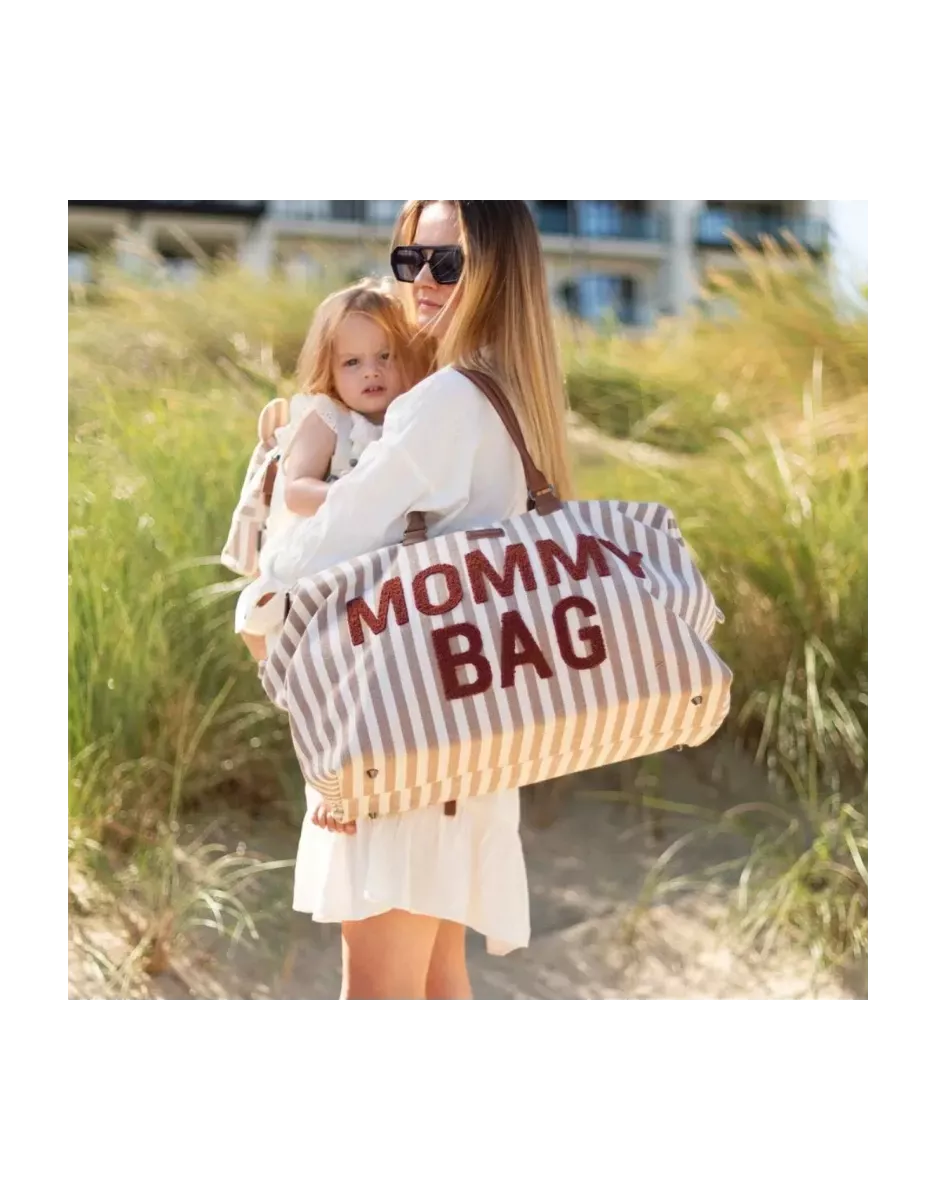 Mommy Bag - Rayures Nude Terracotta - Childhome