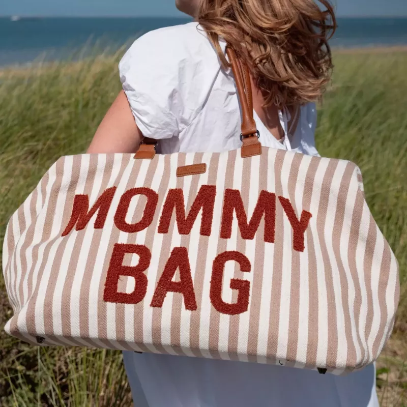 Mommy Bag - Rayures Nude Terracotta - Childhome