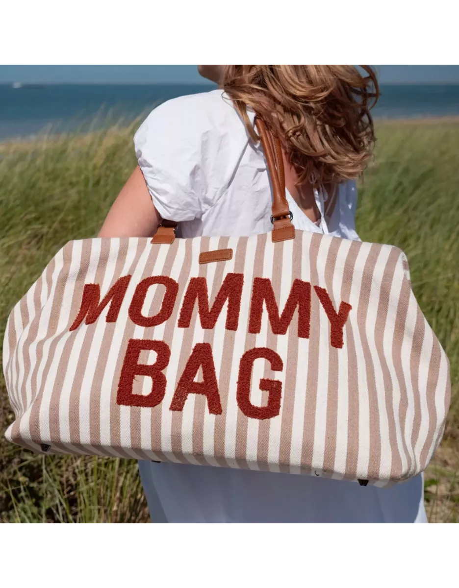 Mommy Bag - Rayures Nude Terracotta - Childhome