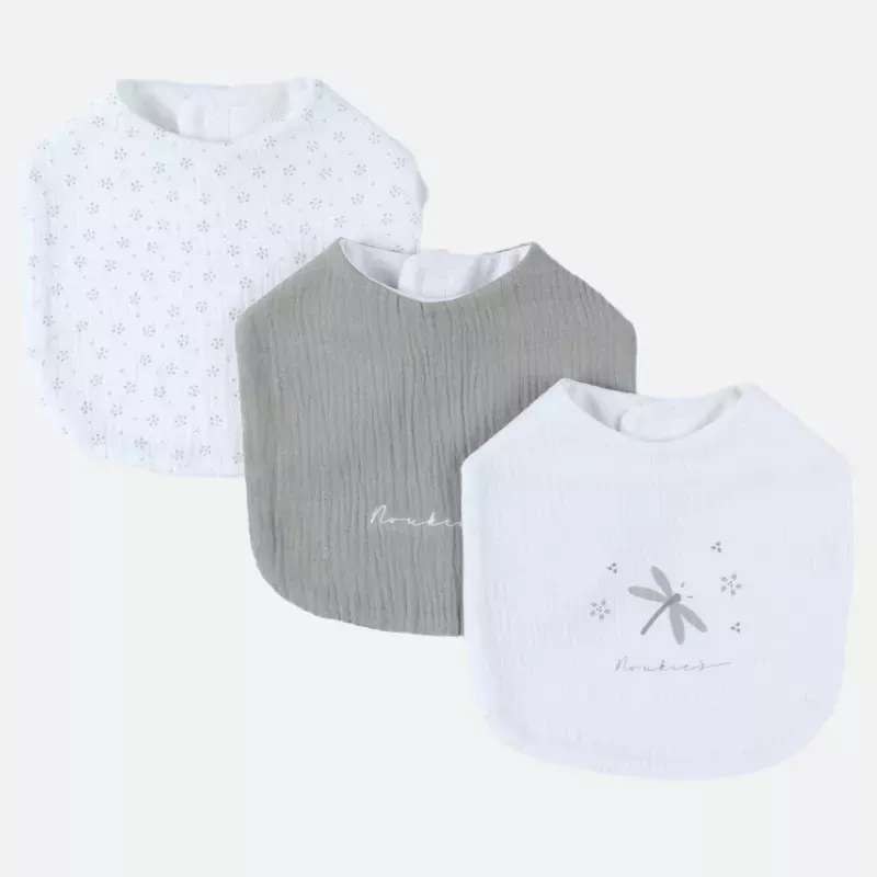 Lot de 3 bavoirs mousseline libellule - Noukie's