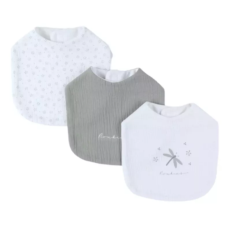 Lot de 3 bavoirs mousseline libellule - Noukie's