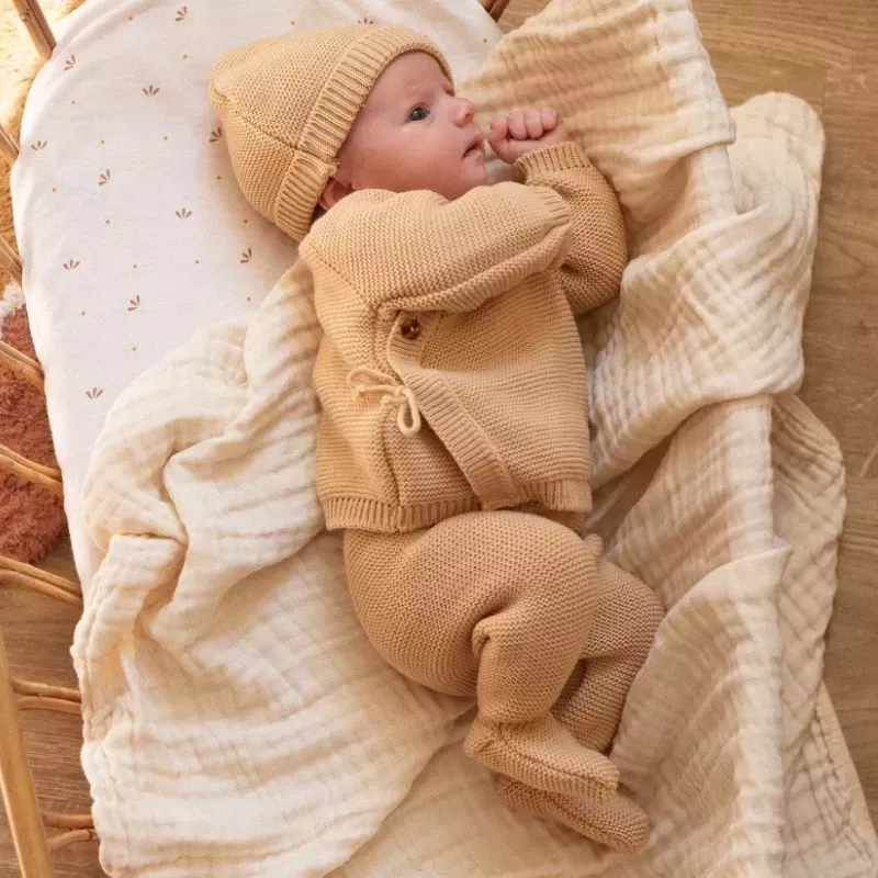 Ensemble brassière et pantalon maille tricot - Caramel - Trois Kilos Sept