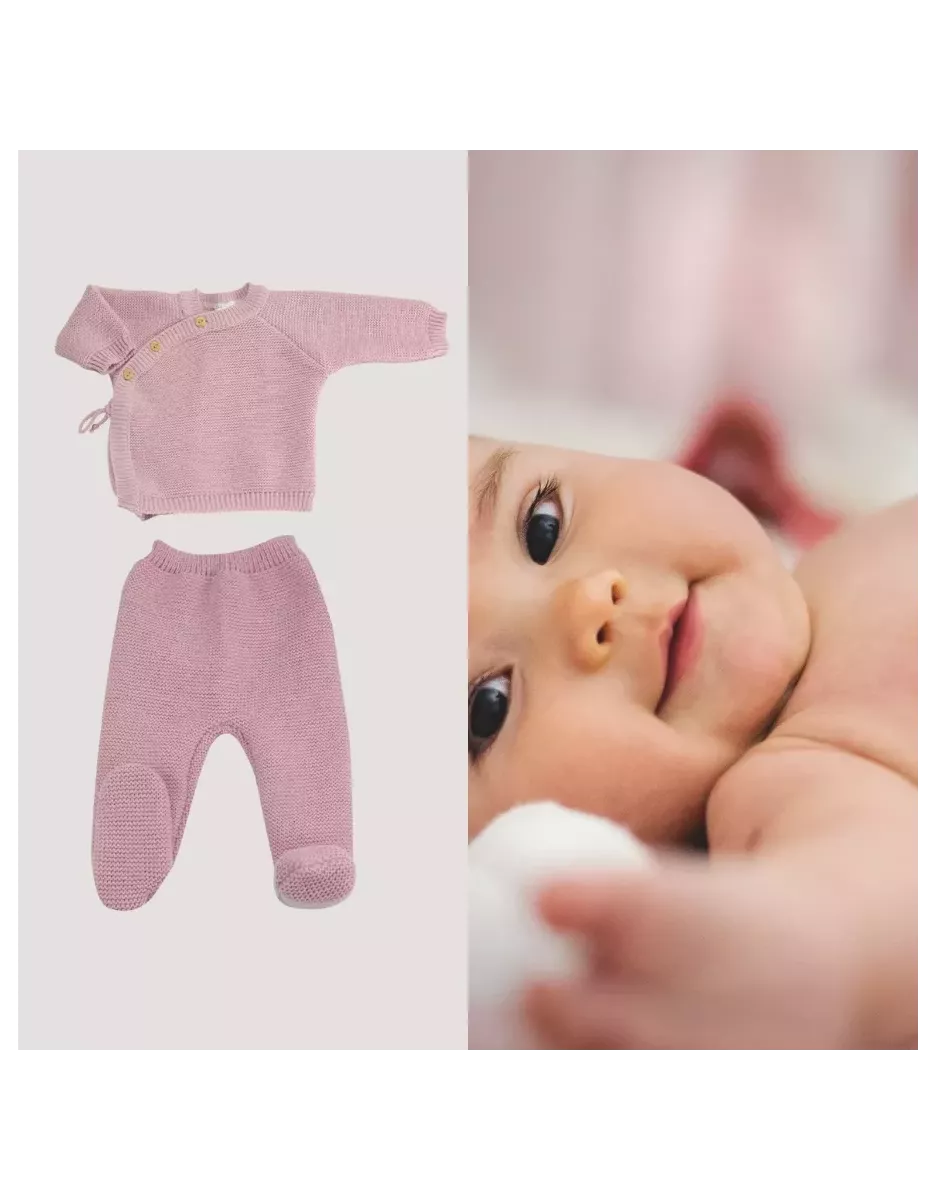 Ensemble brassière et pantalon maille tricot - Vieux Rose - Trois Kilos Sept