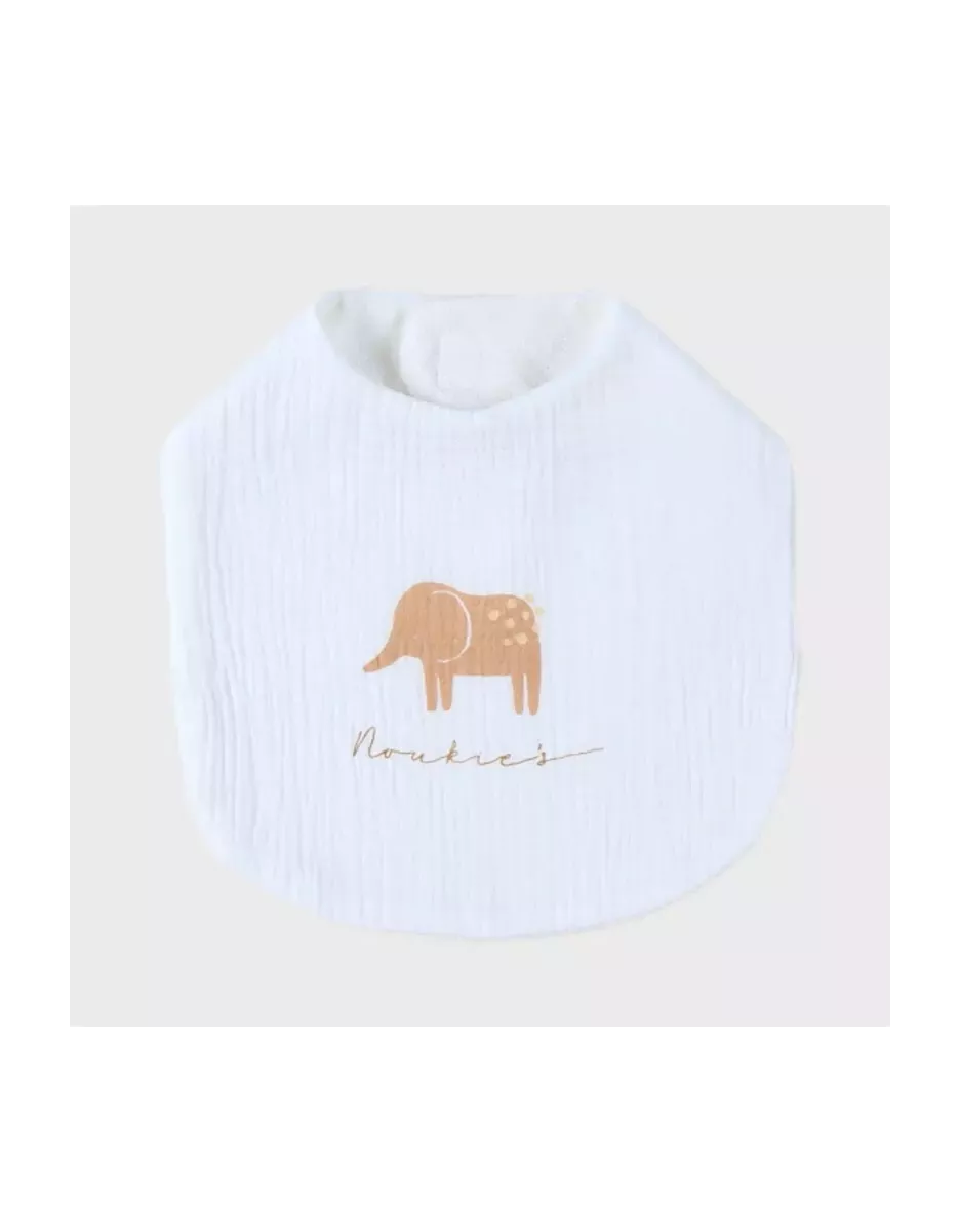 Lot de 3 bavoirs mousseline éléphants - Noukie's