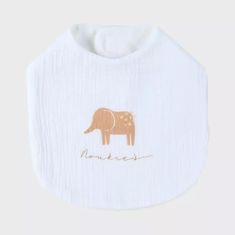Lot de 3 bavoirs mousseline éléphants - Noukie's