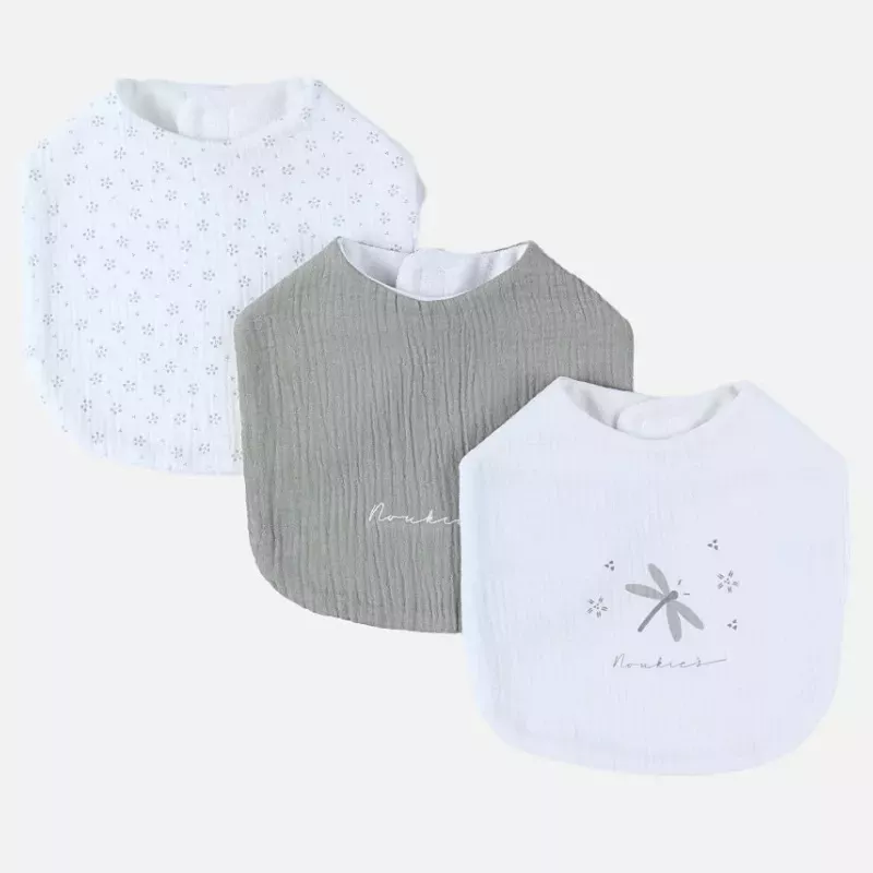 Lot de 3 bavoirs mousseline libellule - Noukie's