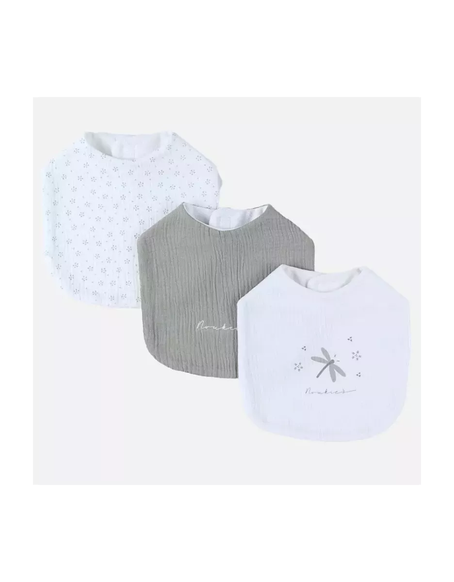 Lot de 3 bavoirs mousseline libellule - Noukie's