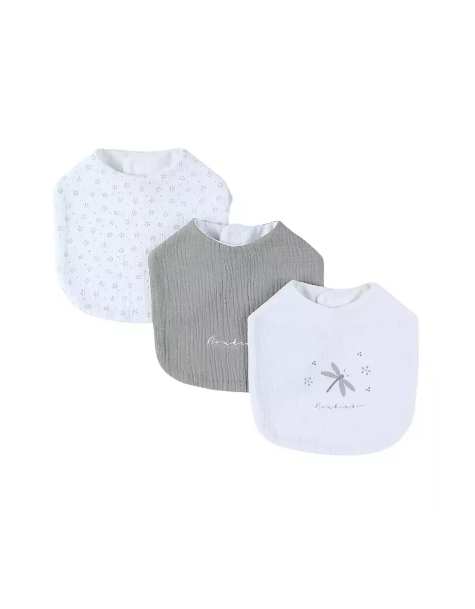 Lot de 3 bavoirs mousseline libellule - Noukie's