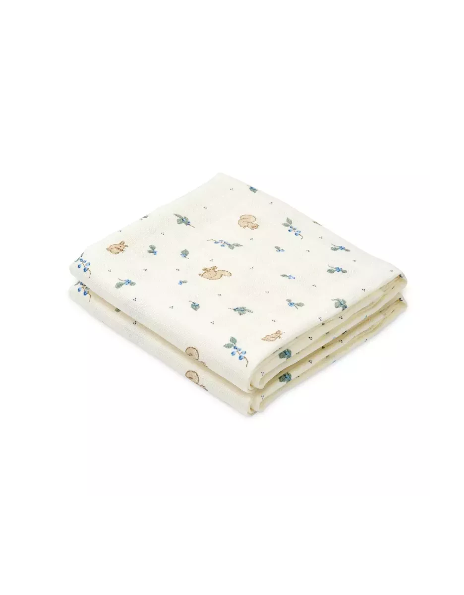 Lot de 2 langes bébé coton bio imprimés - Blueberries - Cam Cam Copenhagen