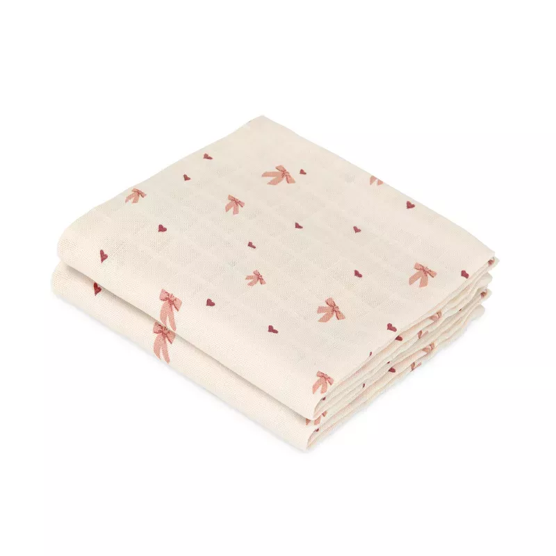 Lot de 2 langes bébé coton bio imprimés - Bows - Cam Cam Copenhagen