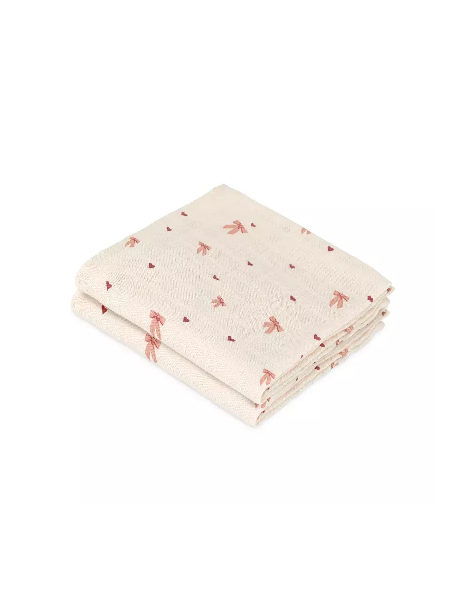 Lot de 2 langes bébé coton bio imprimés - Bows - Cam Cam Copenhagen