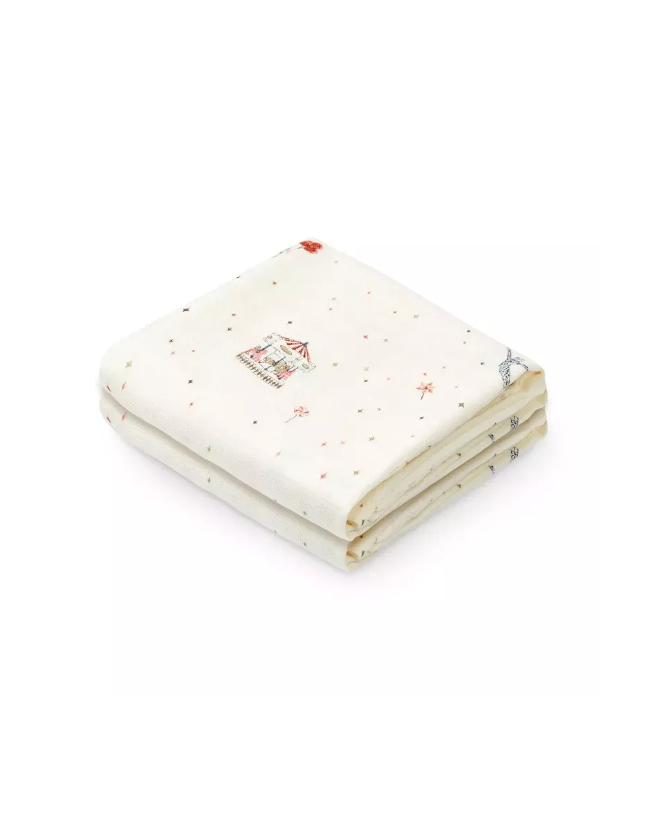 Lot de 2 langes bébé coton bio imprimés - Carousel - Cam Cam Copenhagen