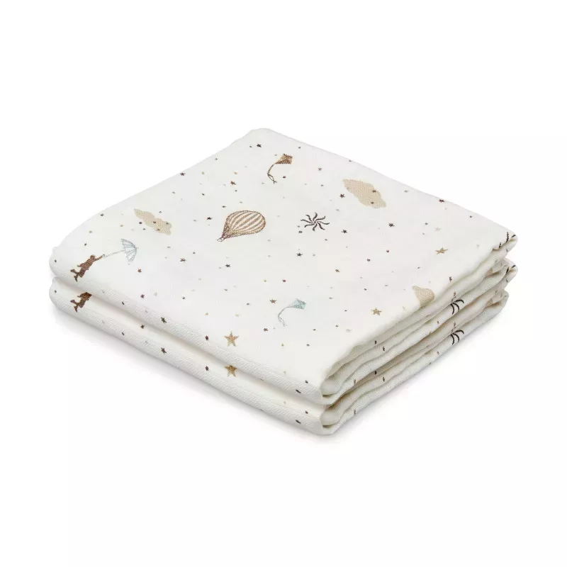 Lot de 2 langes bébé coton bio imprimés - Dreamland - Cam Cam Copenhagen