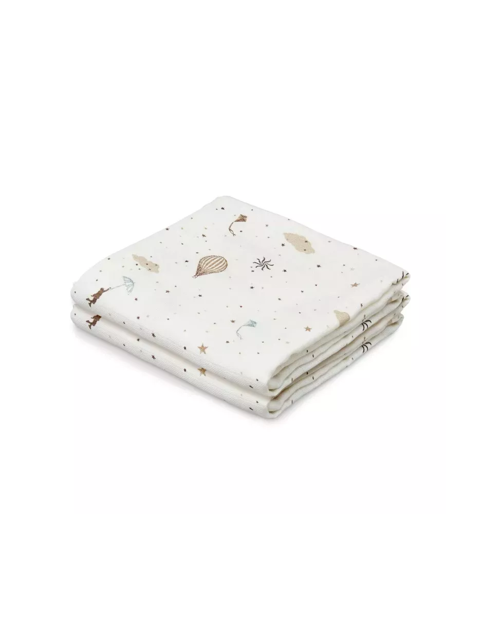 Lot de 2 langes bébé coton bio imprimés - Dreamland - Cam Cam Copenhagen