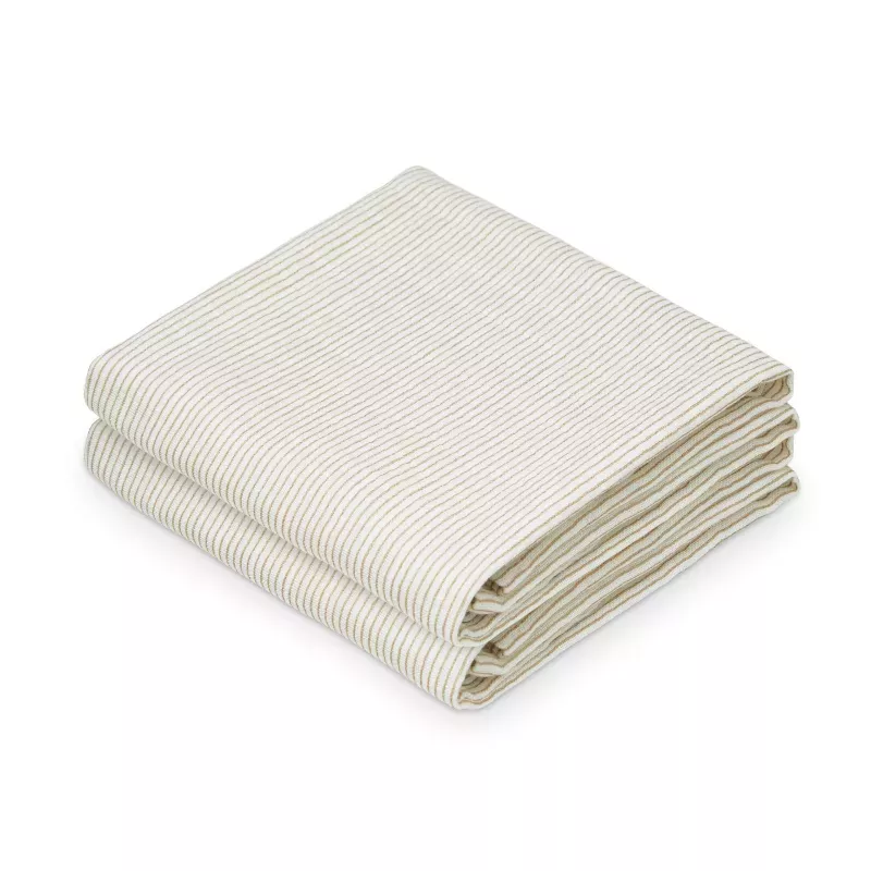 Lot de 2 langes bébé coton bio imprimés - Classic Stripes Camel - Cam Cam Copenhagen