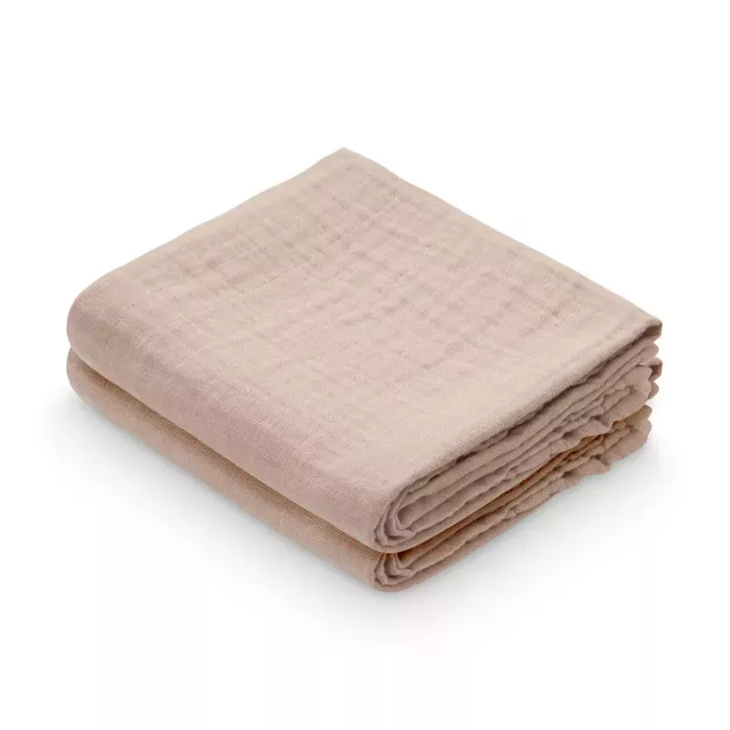 Lot de 2 langes bébé coton bio unis - Dusty Rose - Cam Cam Copenhagen