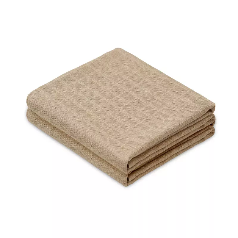 Lot de 2 langes bébé coton bio unis - Latte - Cam Cam Copenhagen
