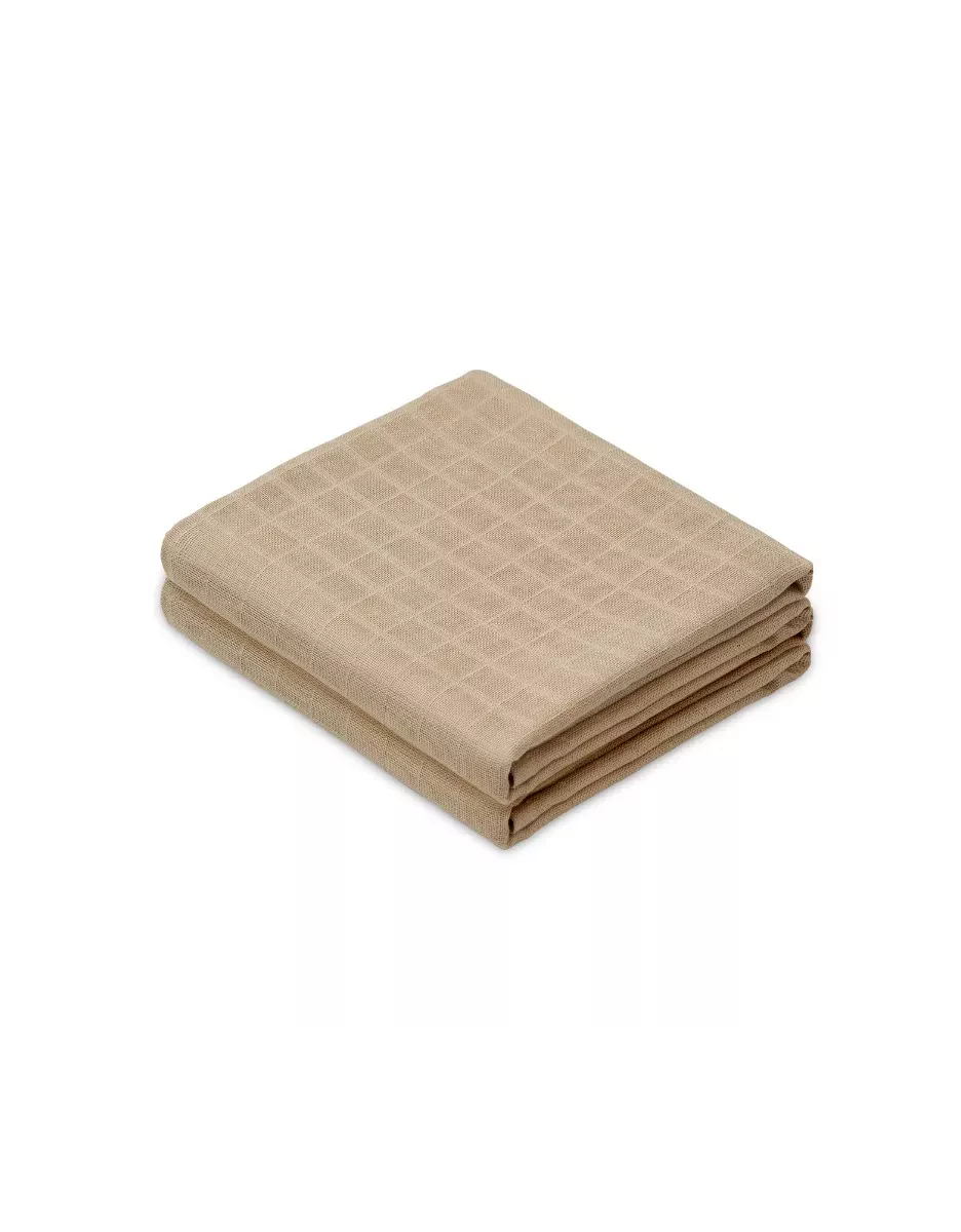Lot de 2 langes bébé coton bio unis - Latte - Cam Cam Copenhagen