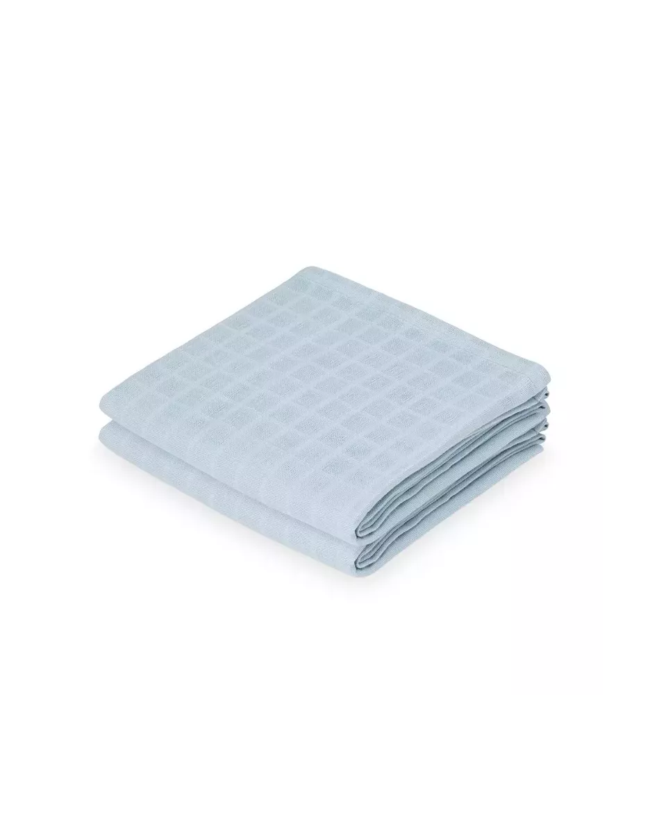 Lot de 2 langes bébé coton bio unis - Dusty Blue - Cam Cam Copenhagen