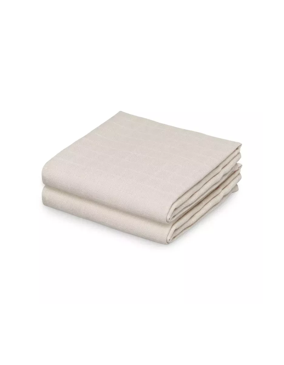 Lot de 2 langes bébé coton bio unis - Almond - Cam Cam Copenhagen