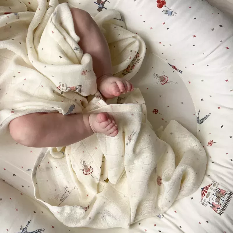 Lot de 2 langes bébé coton bio imprimés - Carousel - Cam Cam Copenhagen