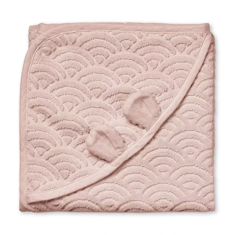 Cape de bain à capuche bébé coton bio - Dusty Rose - Cam Cam Copenhagen
