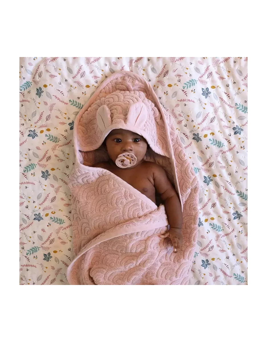Cape de bain à capuche bébé coton bio - Dusty Rose - Cam Cam Copenhagen