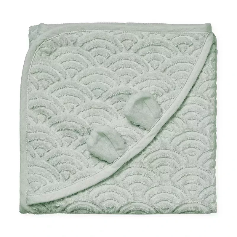 Cape de bain à capuche bébé coton bio - Dusty Green - Cam Cam Copenhagen
