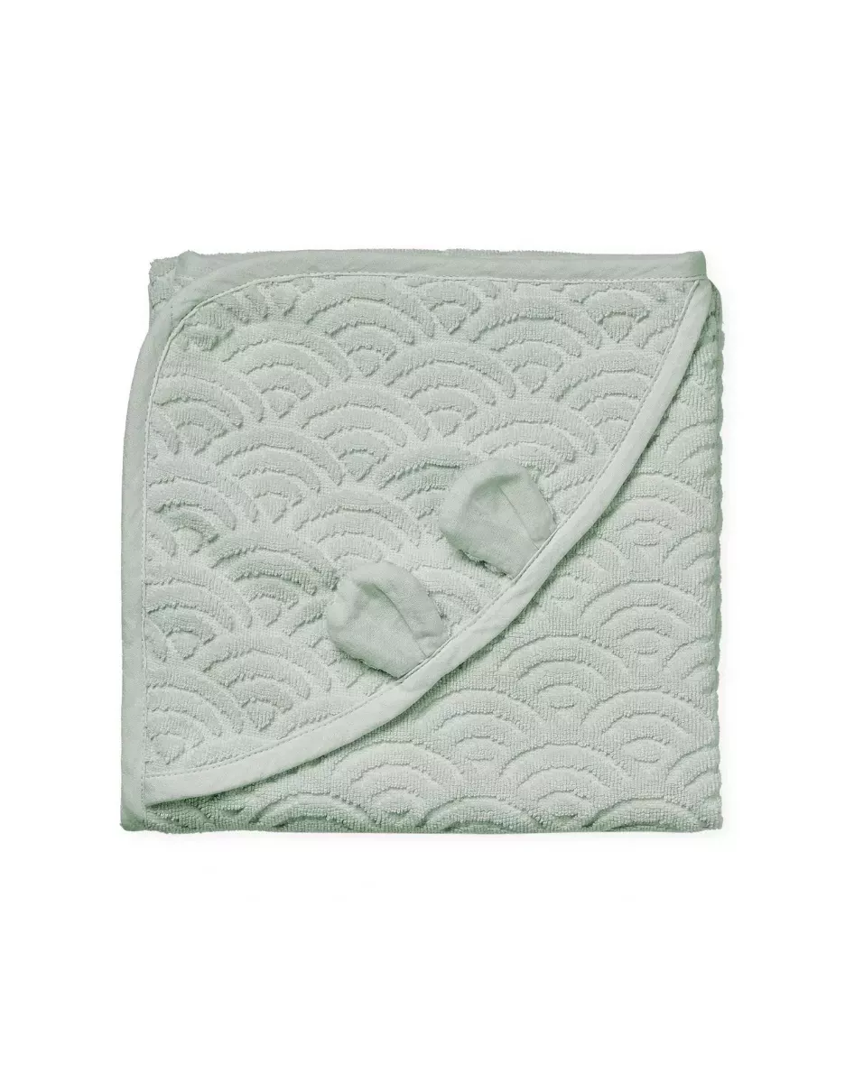 Cape de bain à capuche bébé coton bio - Dusty Green - Cam Cam Copenhagen