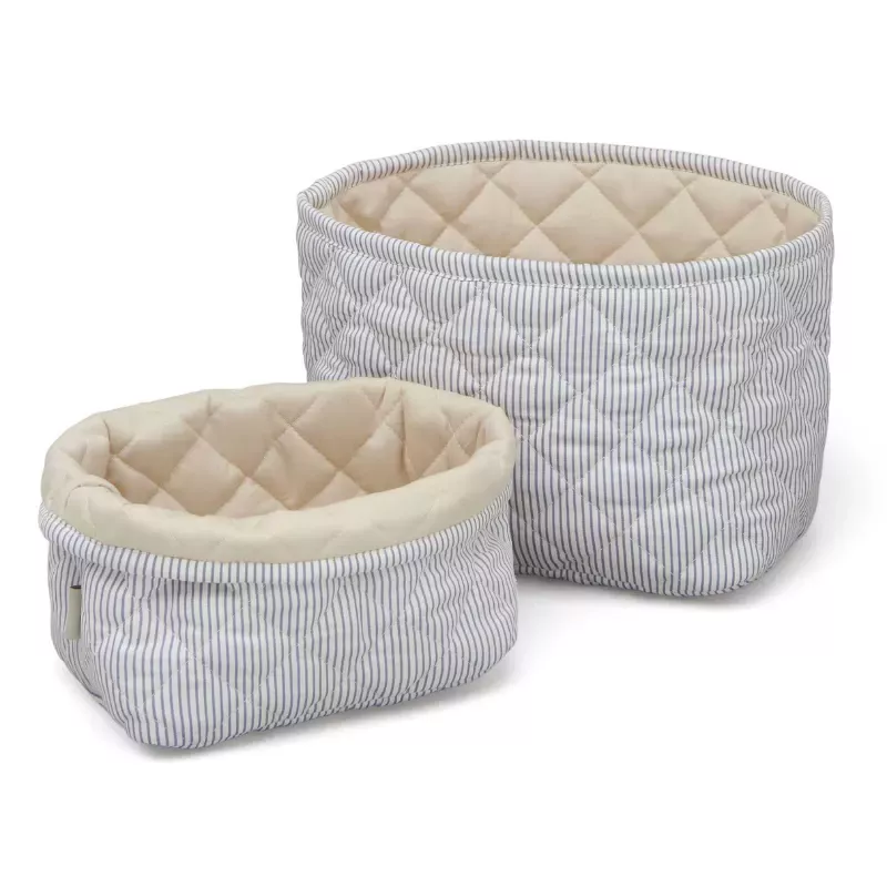 Lot de 2 paniers de rangement matelassés - Classic Stripes Blue - Cam Cam Copenhagen
