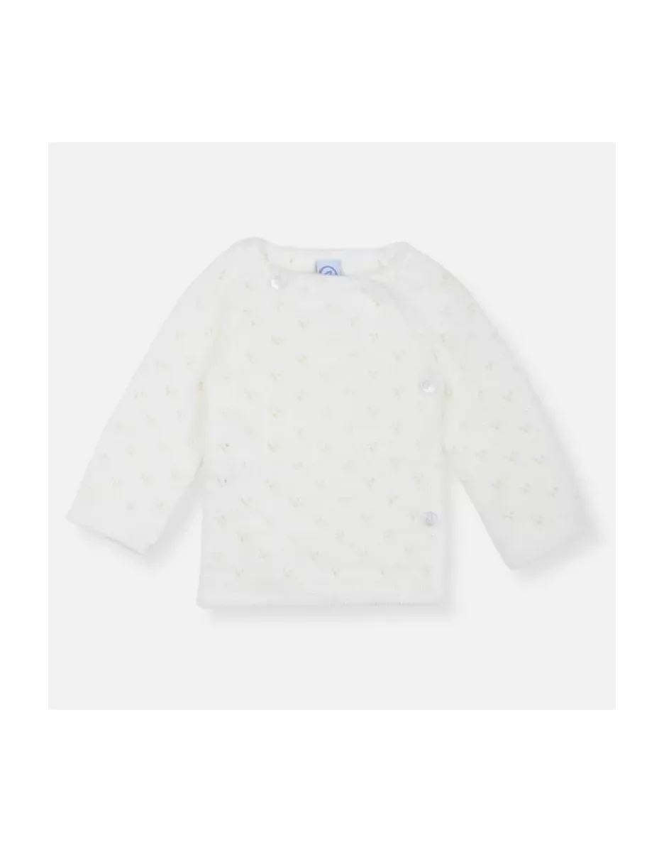 Brassière maille tricot ajourée - Écru - La Manufacture de Layette