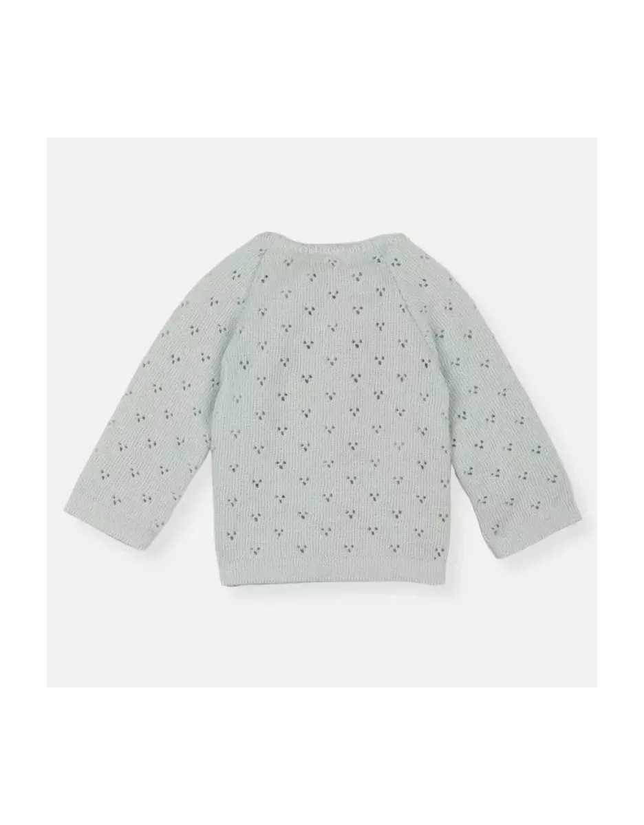 Brassière maille tricot ajourée - Vert Mercury - La Manufacture de Layette